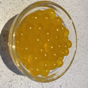 Passion fruit popping boba